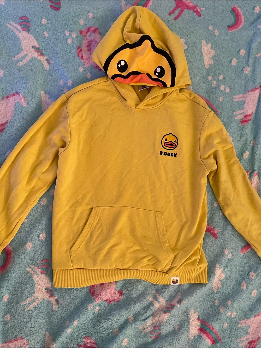 Yellow Kids Duck-Face Hoodie